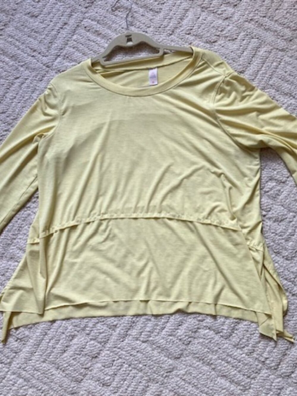 Club Social Yellow Long Sleeve Breezy Flowy Top Large